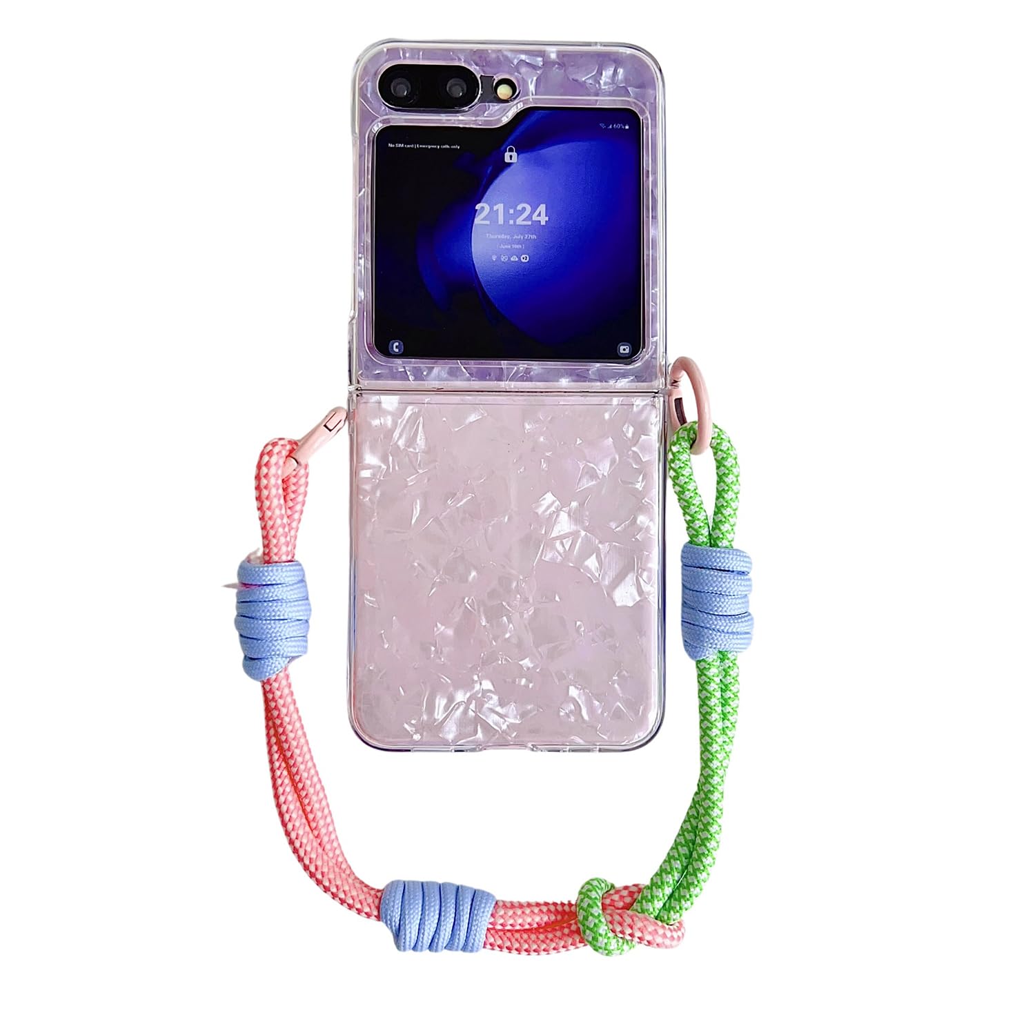 Amazon.co.jp: Galaxy Z Flip6/Flip7FEケース 透明 幻彩 3D 貝殻